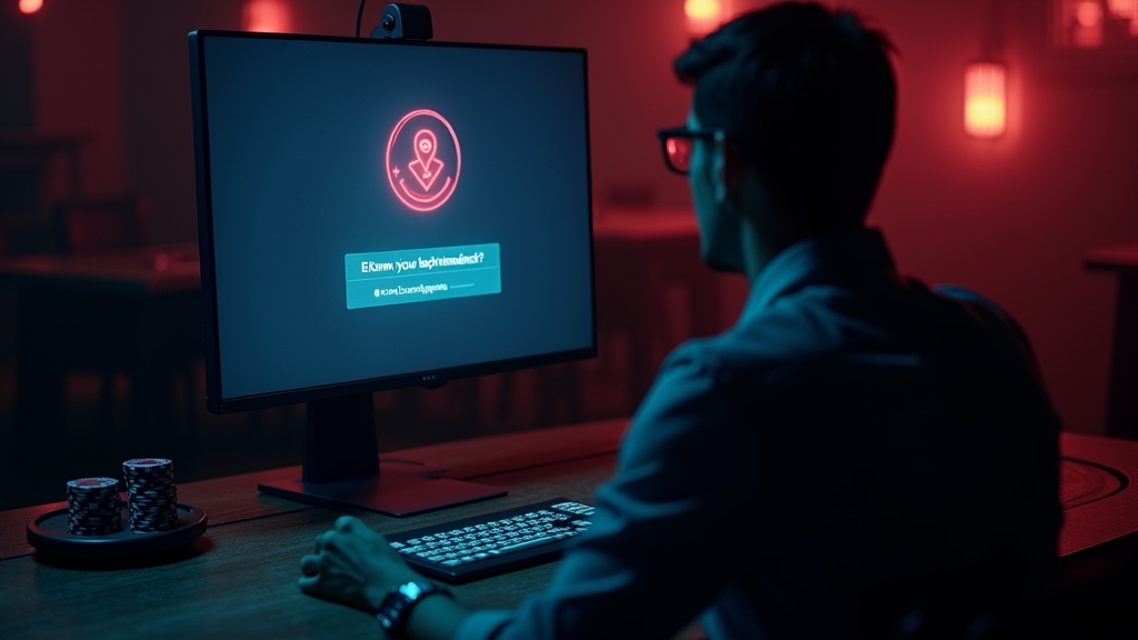 Fehlermeldung beim Login in dunkler Casino-Atmosphäre
